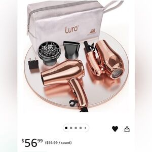 Lura Rose Gold Travel Hair Dryer Set